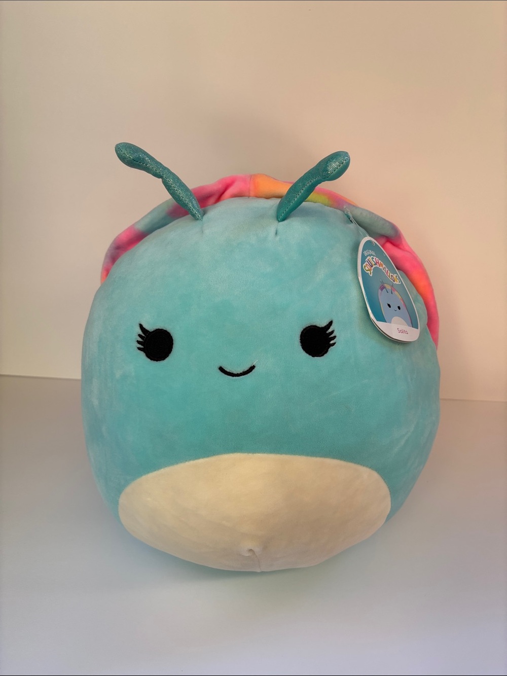 Squishmallows Salita Blue Snail 14” Plush Rainbow Shell NWT 💙
